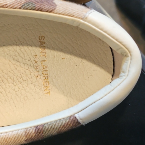 Saint Laurent Tan Brown Camouflage Canvas Men's Sneakers Size 43 [9.5-10] - Picture 10 of 14